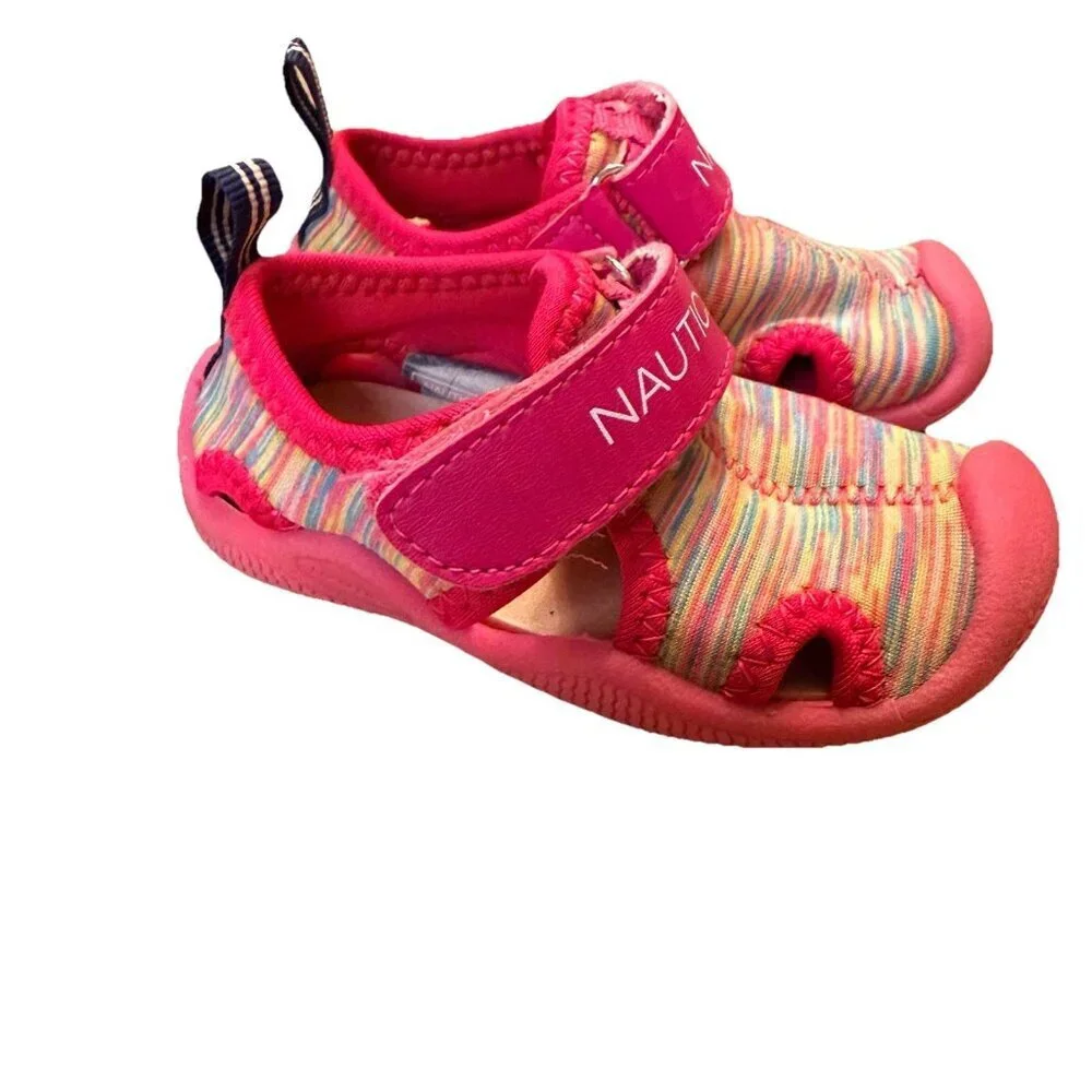 Nautica Slip Resistant Pink Water Shoes Kids Girls Size 5 Beach Shoe